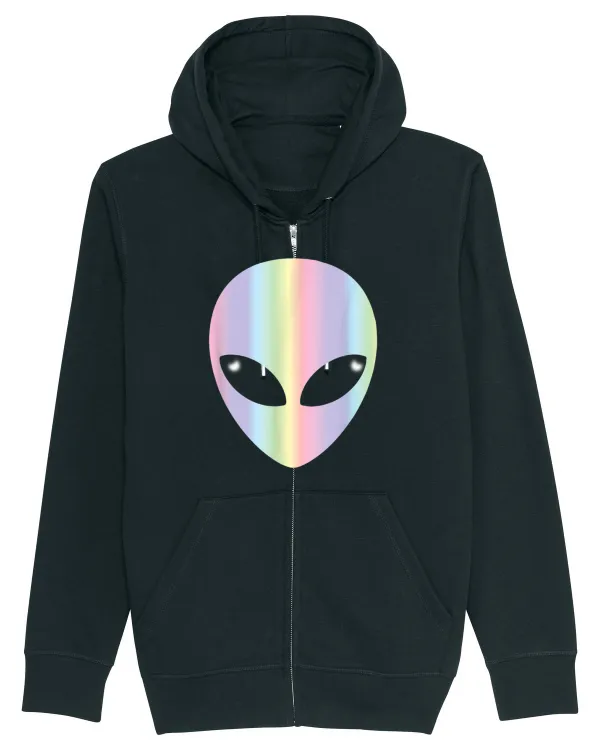 Colourful Alien Head Black