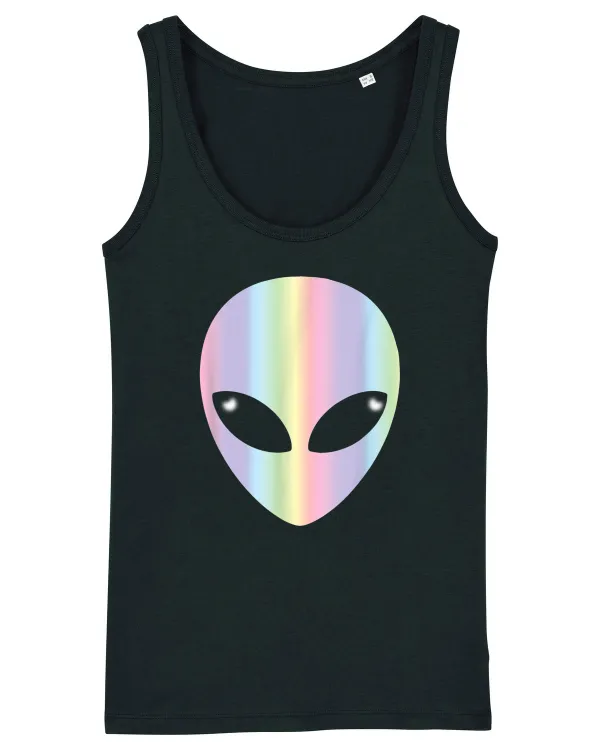 Colourful Alien Head Black