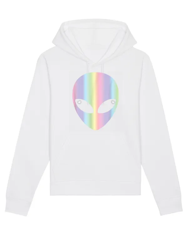 Colourful Alien Head White