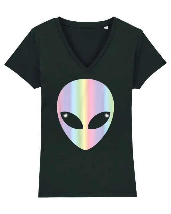 Colourful Alien Head Black