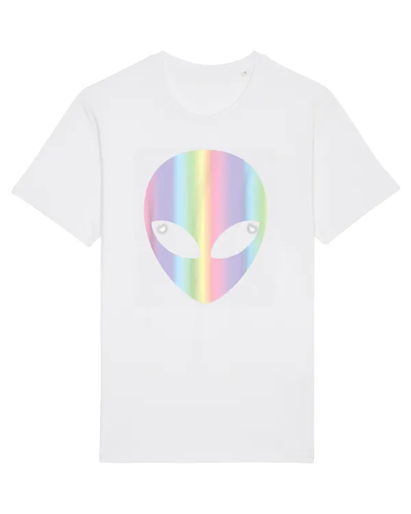 Colourful Alien Head White