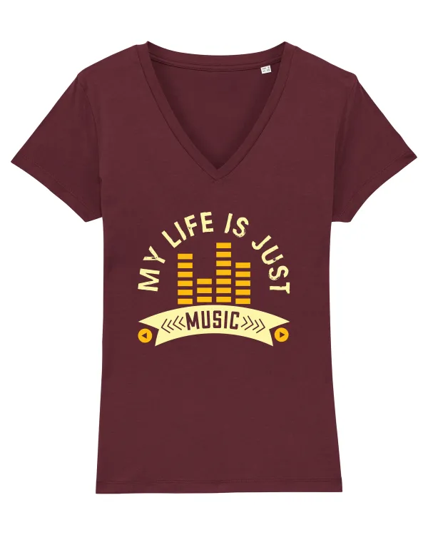 My Life is Just Music Tricou mânecă scurtă guler V Damă Evoker