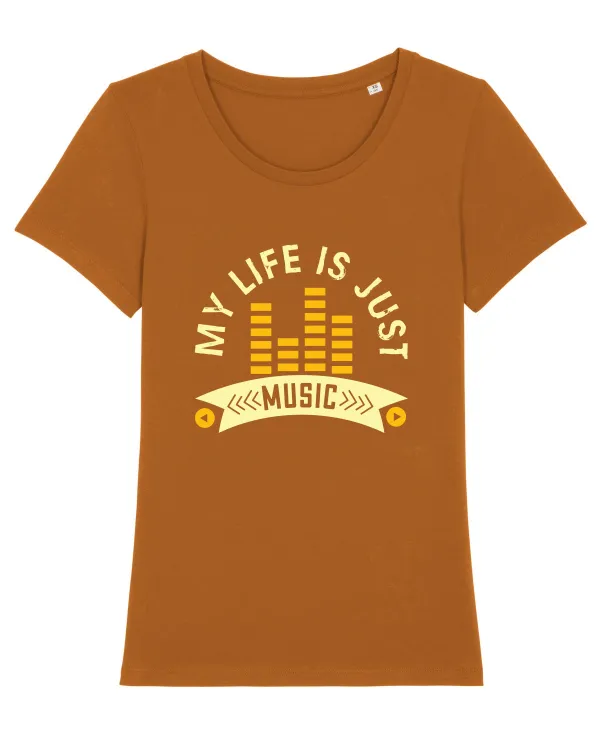 My Life is Just Music Tricou mânecă scurtă guler larg fitted Damă Expresser