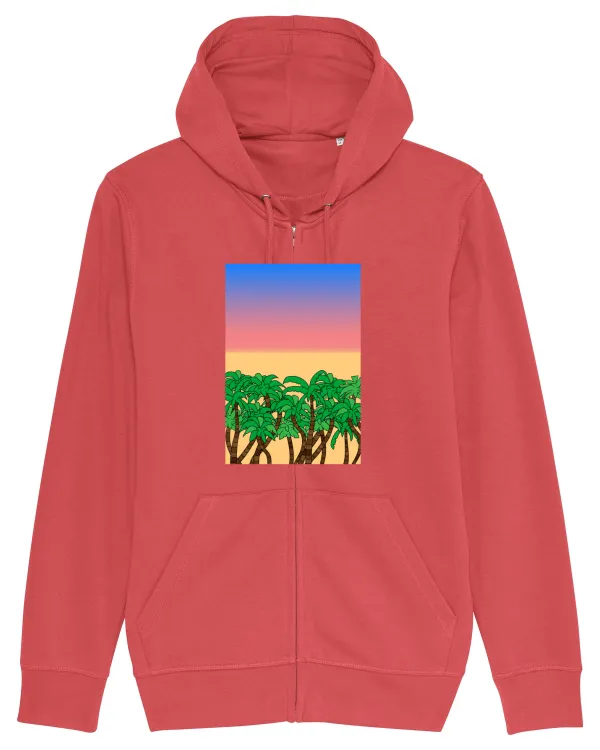 Sunset Palmtrees Hanorac cu fermoar Unisex Connector