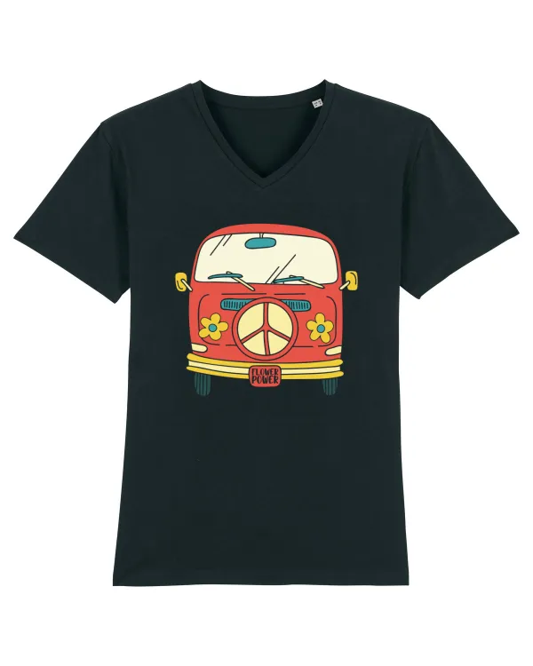 Flower Power Van Tricou mânecă scurtă guler V Bărbat Presenter