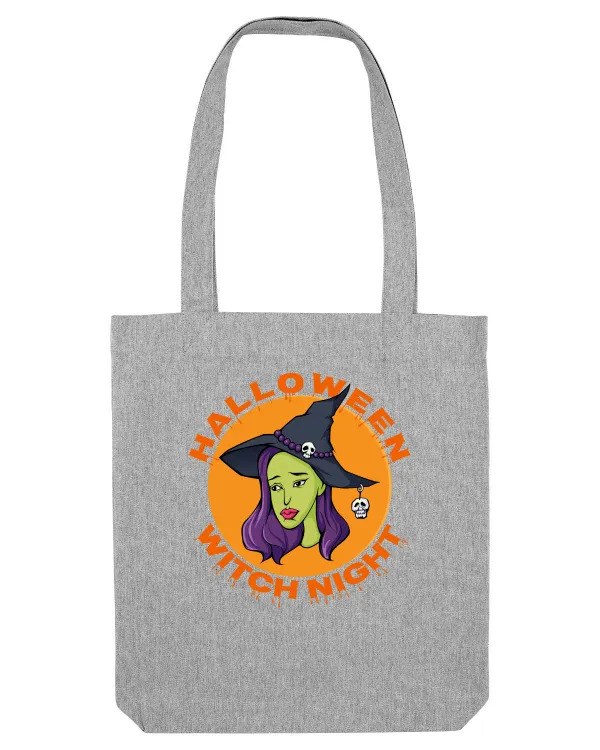 Halloween Witch Night Green Face Witch Heather Grey