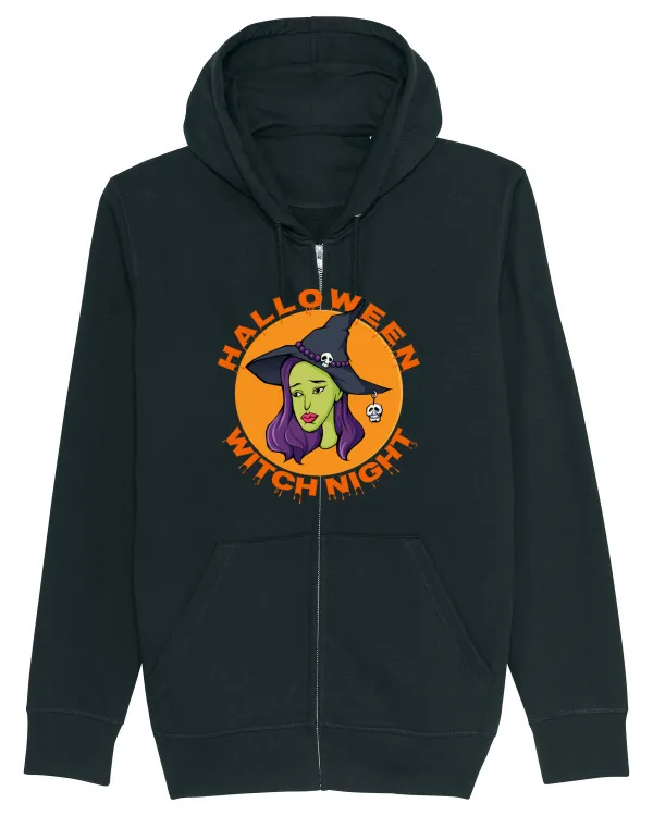 Halloween Witch Night Green Face Witch Black