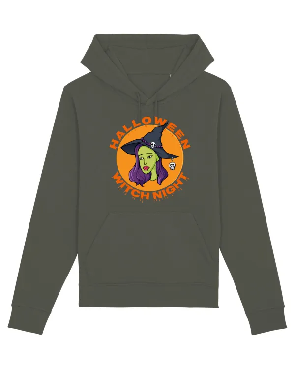 Halloween Witch Night Green Face Witch Khaki
