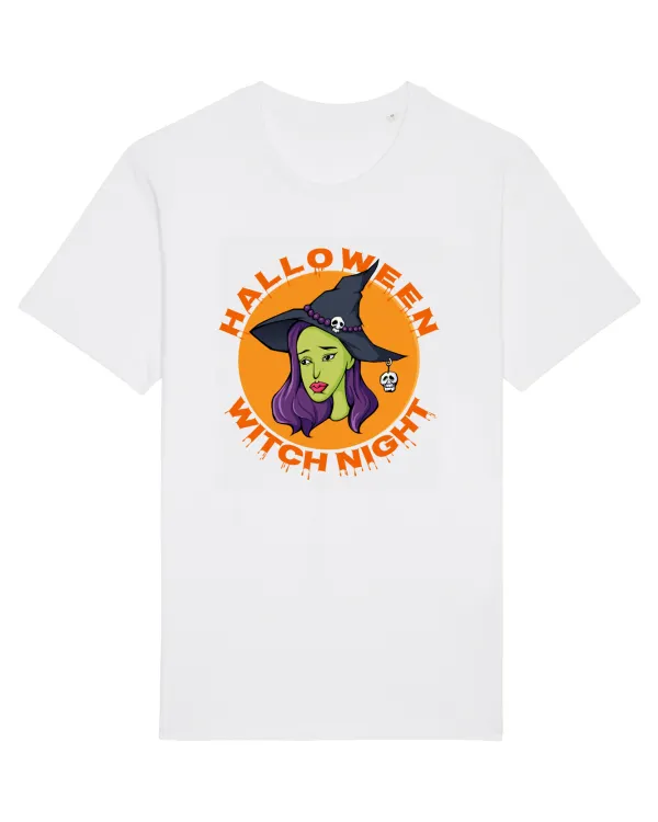 Halloween Witch Night Green Face Witch White