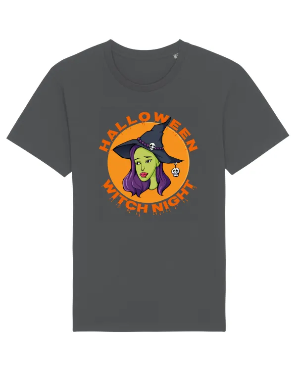 Halloween Witch Night Green Face Witch Anthracite