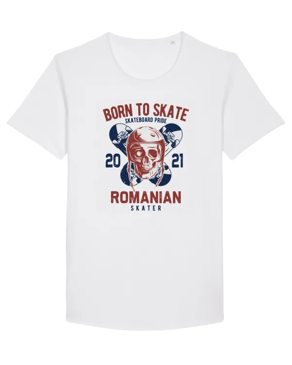 ROMANIAN Skater Tricou mânecă scurtă guler larg Bărbat Skater