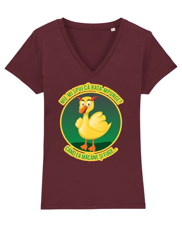 Mie-mi spui? Tricou mânecă scurtă guler V Damă Evoker