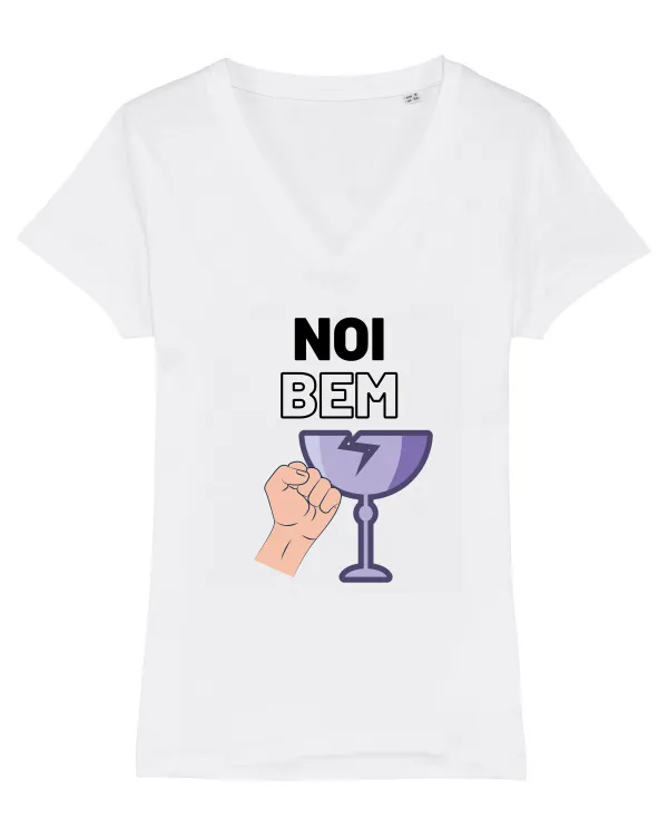 Noi bem, spargem pahare Tricou mânecă scurtă guler V Damă Evoker