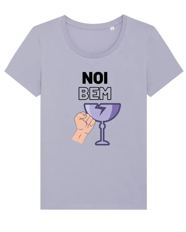 Noi bem, spargem pahare Tricou mânecă scurtă guler larg fitted Damă Expresser