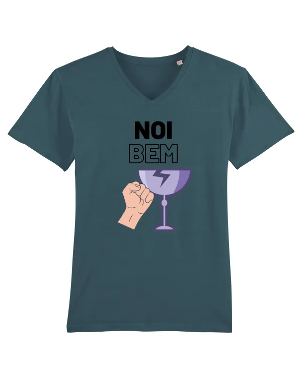 Noi bem, spargem pahare Tricou mânecă scurtă guler V Bărbat Presenter