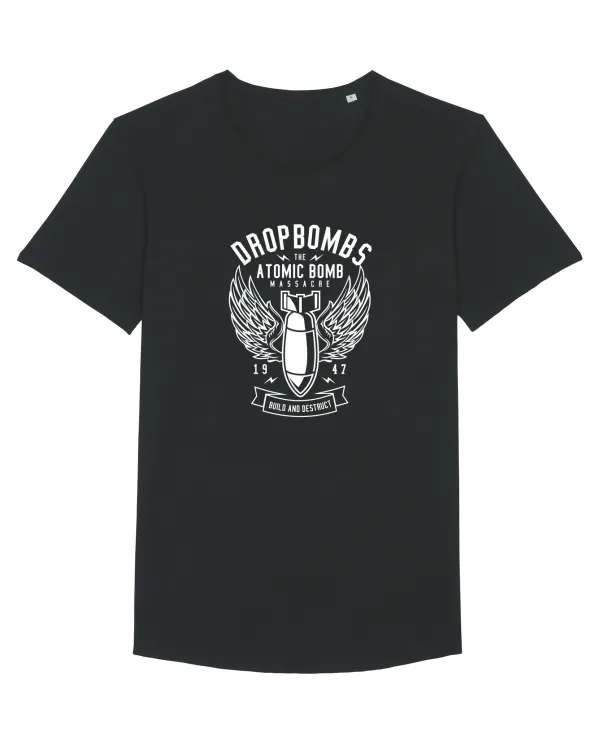 Drop Atomic Bombs White Tricou mânecă scurtă guler larg Bărbat Skater