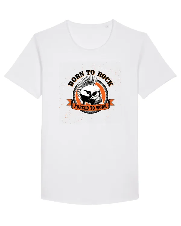 Born To Rock Forced To Work Tricou mânecă scurtă guler larg Bărbat Skater