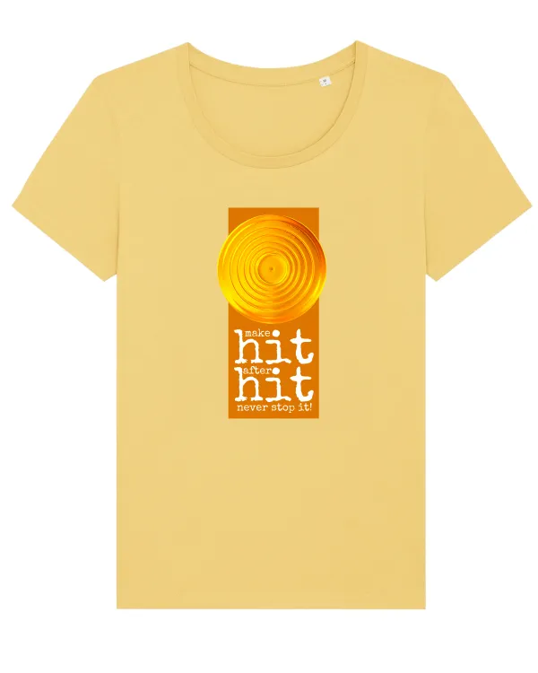 Hit after Hit Gold Tricou mânecă scurtă guler larg fitted Damă Expresser