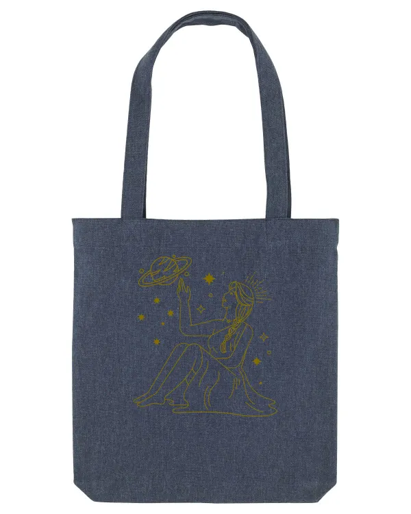 Saturn Planet Celestial Girl Midnight Blue