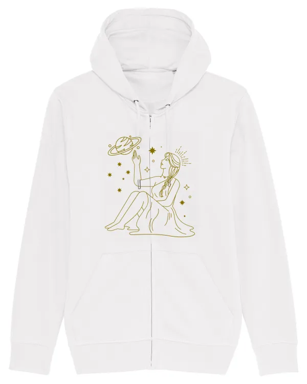 Saturn Planet Celestial Girl White