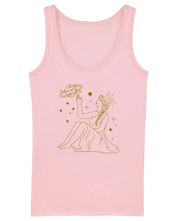 Saturn Planet Celestial Girl Cotton Pink
