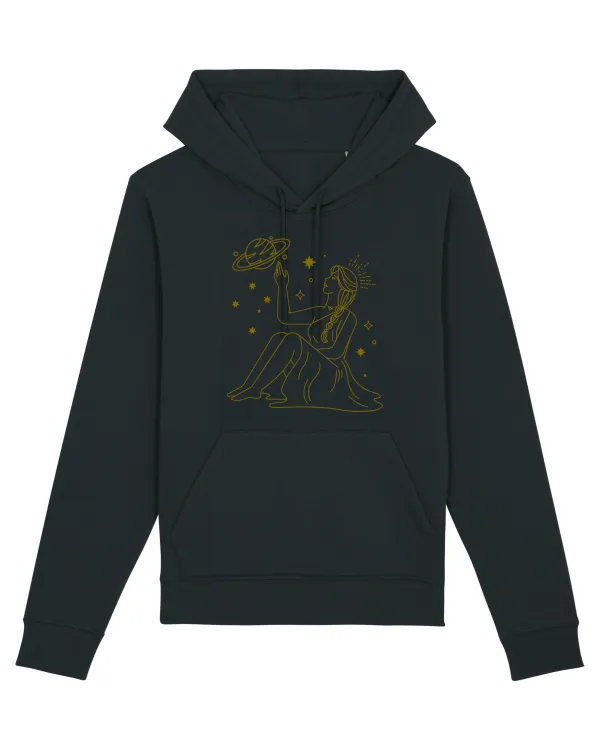 Saturn Planet Celestial Girl Black