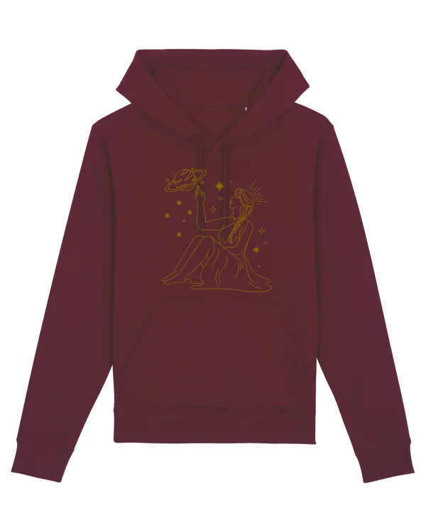 Saturn Planet Celestial Girl Burgundy