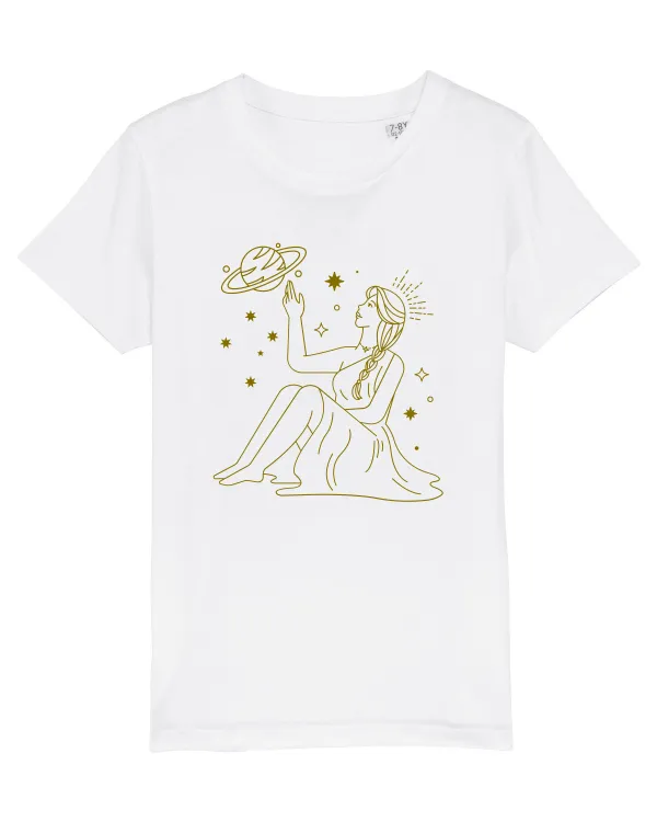 Saturn Planet Celestial Girl White