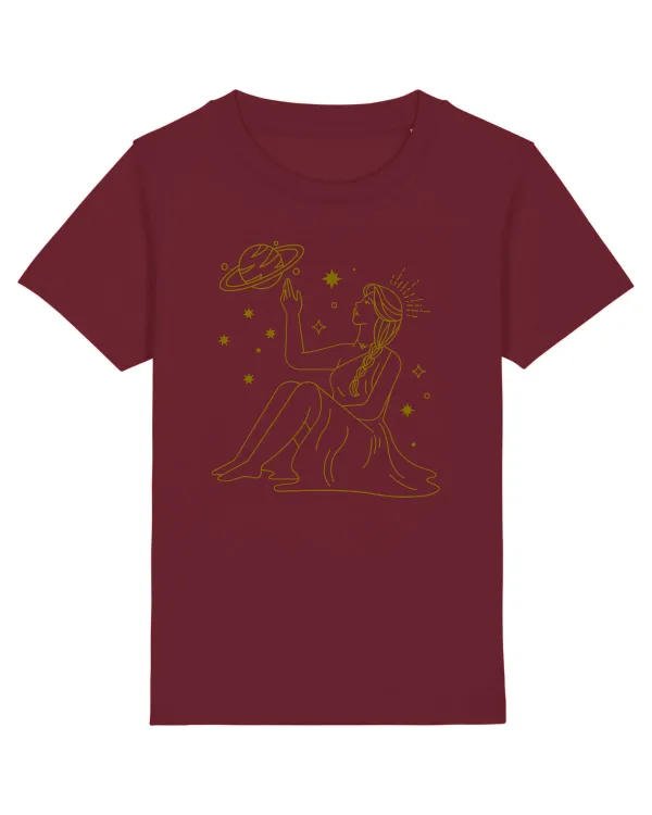 Saturn Planet Celestial Girl Burgundy
