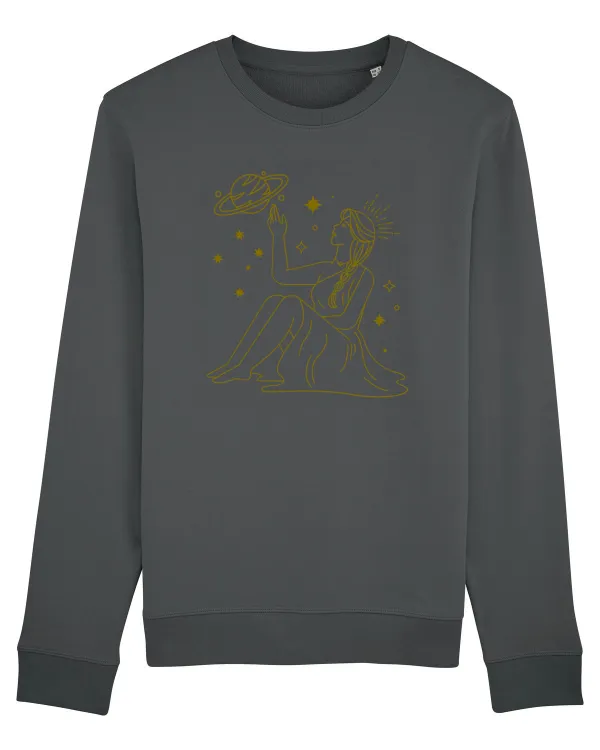 Saturn Planet Celestial Girl Anthracite