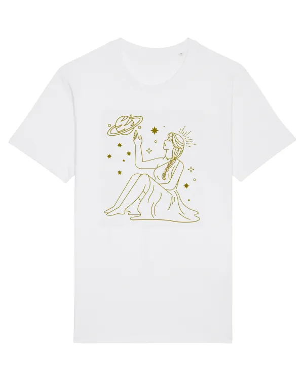 Saturn Planet Celestial Girl White