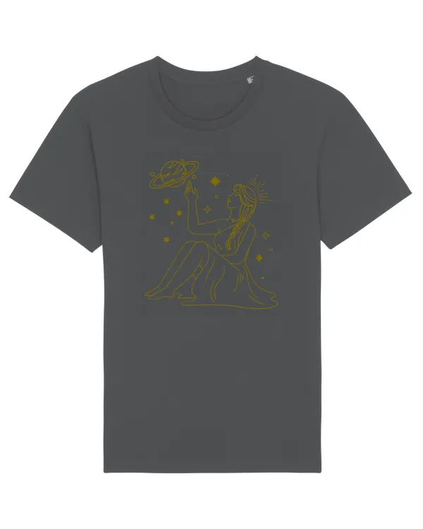 Saturn Planet Celestial Girl Anthracite