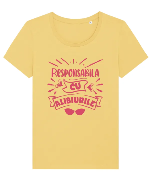 Responsabila cu alibiurile Tricou mânecă scurtă guler larg fitted Damă Expresser