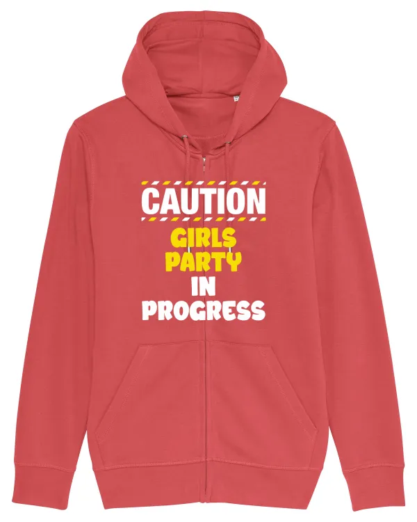 Caution - girls party in progress Hanorac cu fermoar Unisex Connector