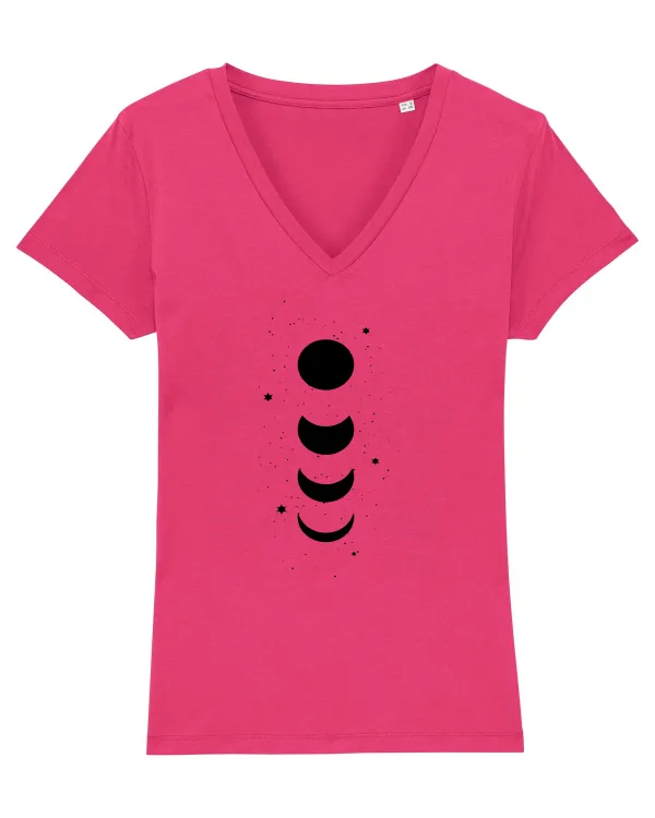 Moon Crescent Tricou mânecă scurtă guler V Damă Evoker