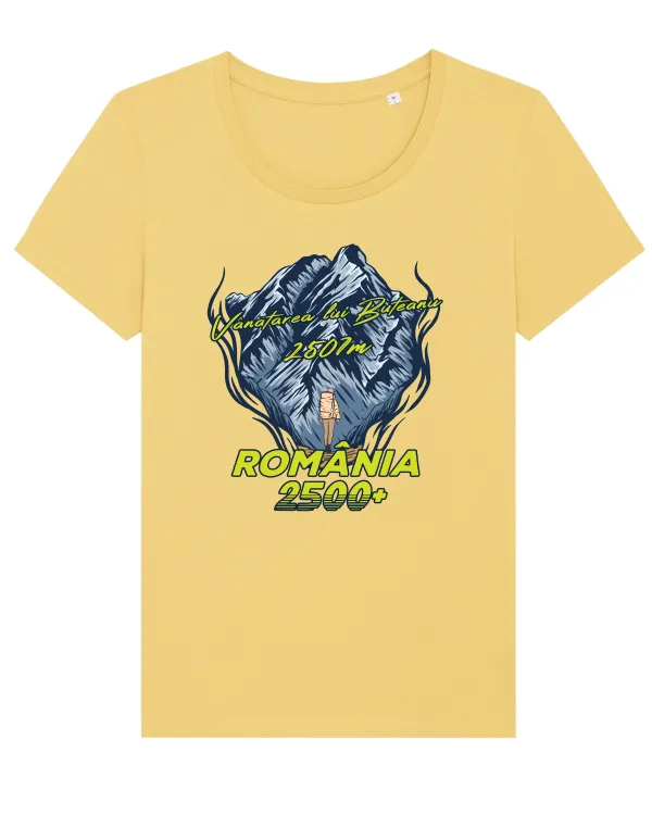Pentru montaniarzi - Man vs mountain - Vânătarea lui Buteanu Tricou mânecă scurtă guler larg fitted Damă Expresser