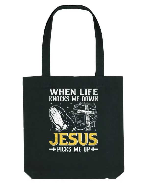 When life knocks me down Jesus picks me up Black