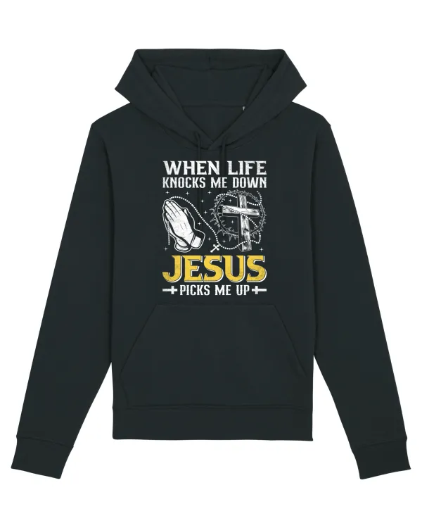 When life knocks me down Jesus picks me up Black