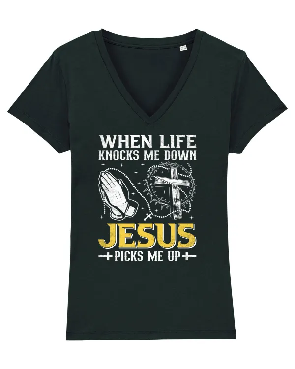 When life knocks me down Jesus picks me up Black