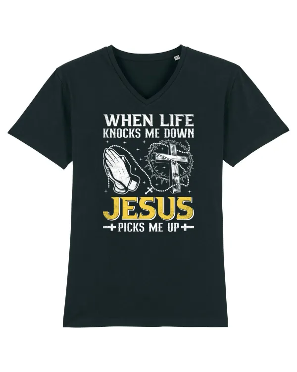 When life knocks me down Jesus picks me up Black