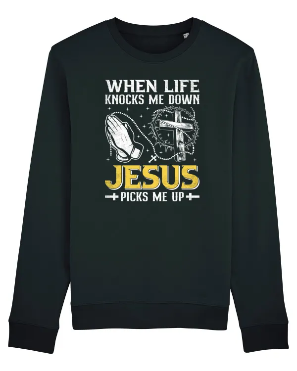 When life knocks me down Jesus picks me up Black