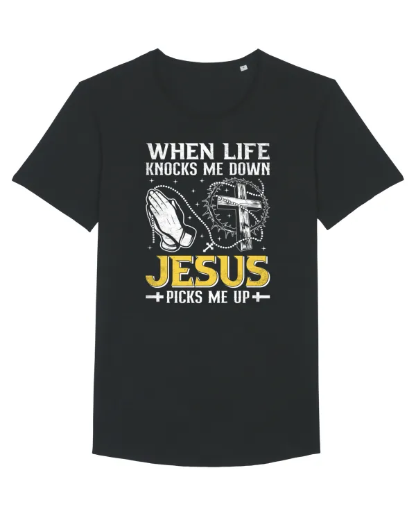 When life knocks me down Jesus picks me up Black
