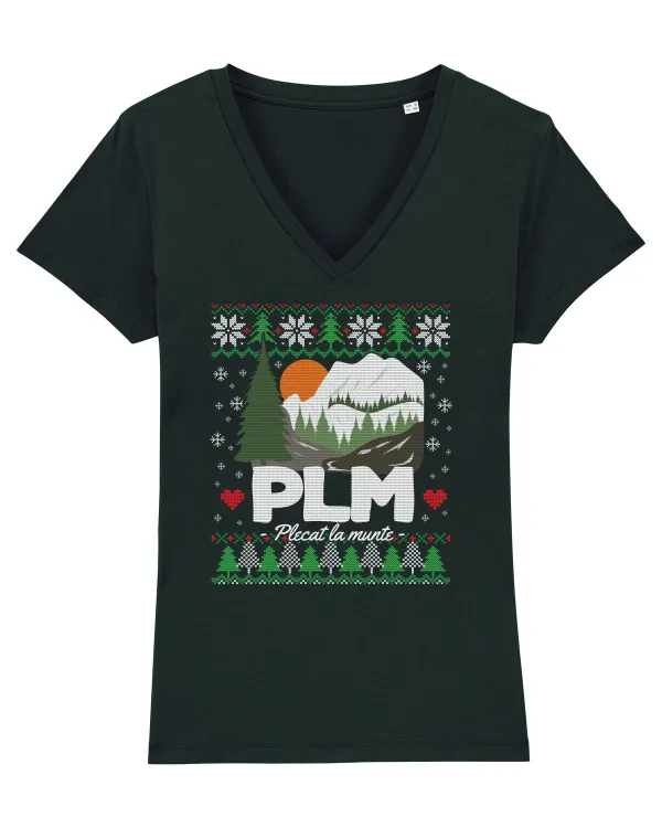 Plecat la munte - ediție de sărbători Tricou mânecă scurtă guler V Damă Evoker