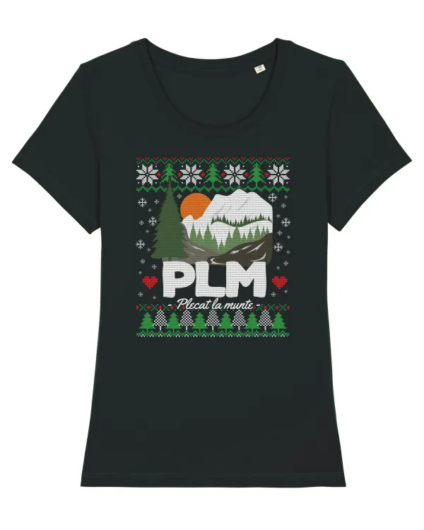 Plecat la munte - ediție de sărbători Tricou mânecă scurtă guler larg fitted Damă Expresser