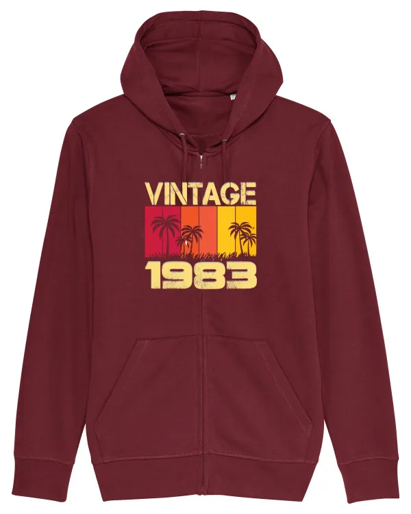 Vintage 1983 - sunny palm trees Burgundy