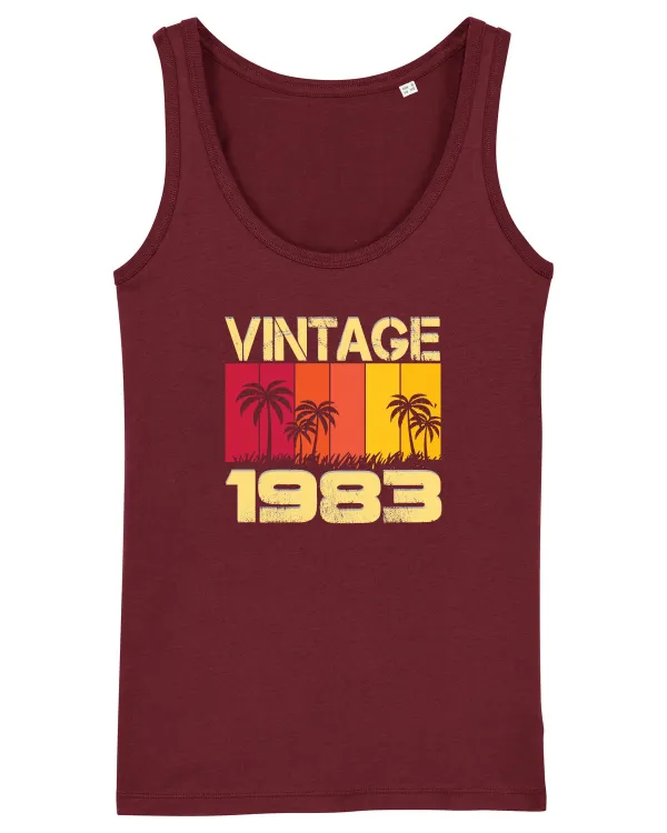 Vintage 1983 - sunny palm trees Burgundy