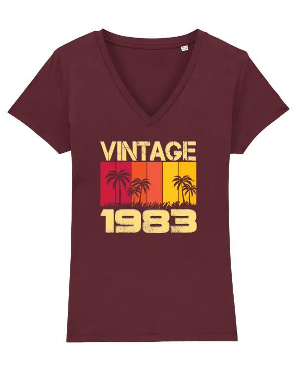 Vintage 1983 - sunny palm trees Burgundy