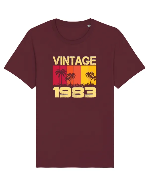 Vintage 1983 - sunny palm trees Burgundy