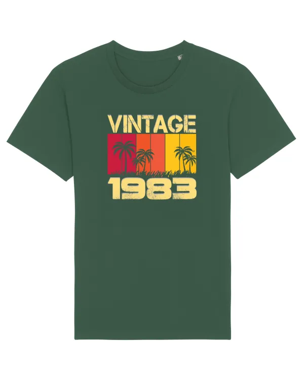 Vintage 1983 - sunny palm trees Bottle Green