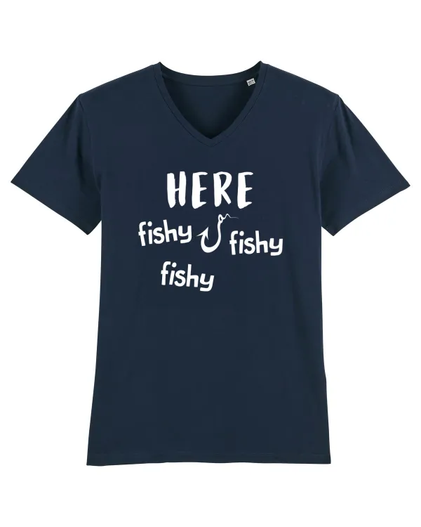 Here fishy fishy fishy Tricou mânecă scurtă guler V Bărbat Presenter